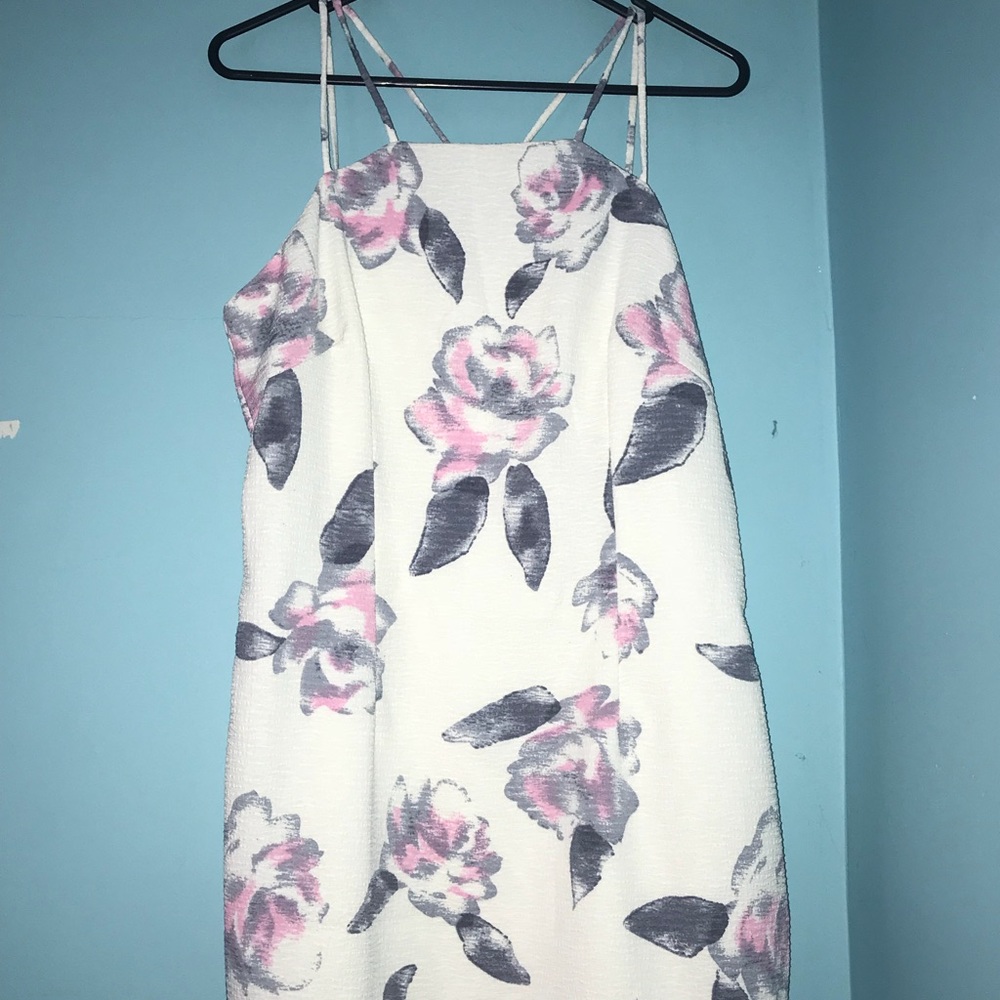 White Floral Mini Dress